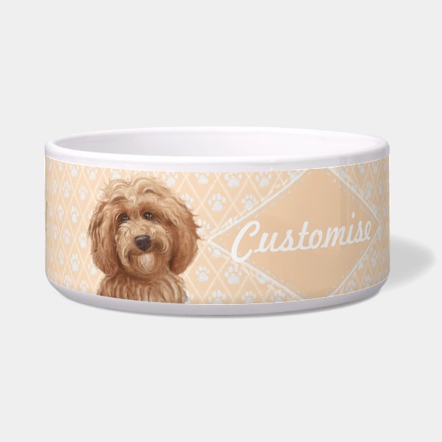 Écuelle pêche de cuvette de Labradoodle de chien de (Devant)