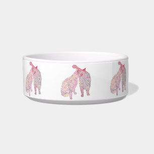 Écuelle Peinture Abstraite Kiss Chat, Plat pour animaux