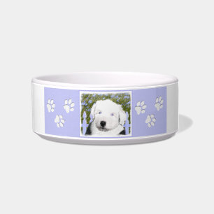 Écuelle Peinture de chiot Old English Sheepdog - Art canin