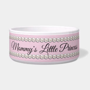 Écuelle Perles roses Petit chien princesse de maman