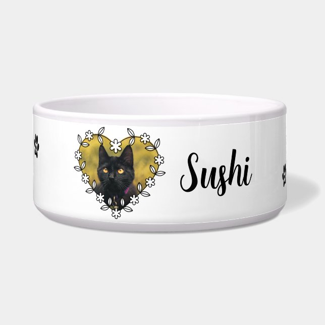 Écuelle Personalized Cat Photo Ceramic Pet Bowl (Devant)