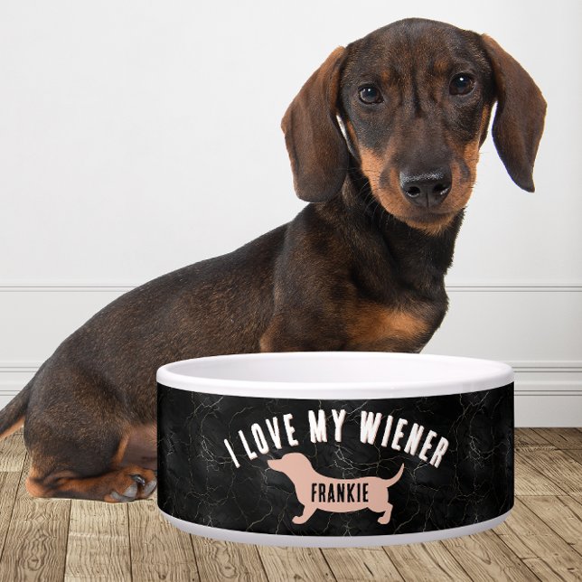 Écuelle Personalized I Love My Wiener funny Dachshund (Créateur téléchargé)