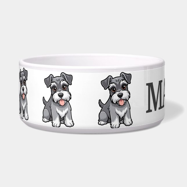 Écuelle Personnalisation de mignon Schnauzer (Gauche)