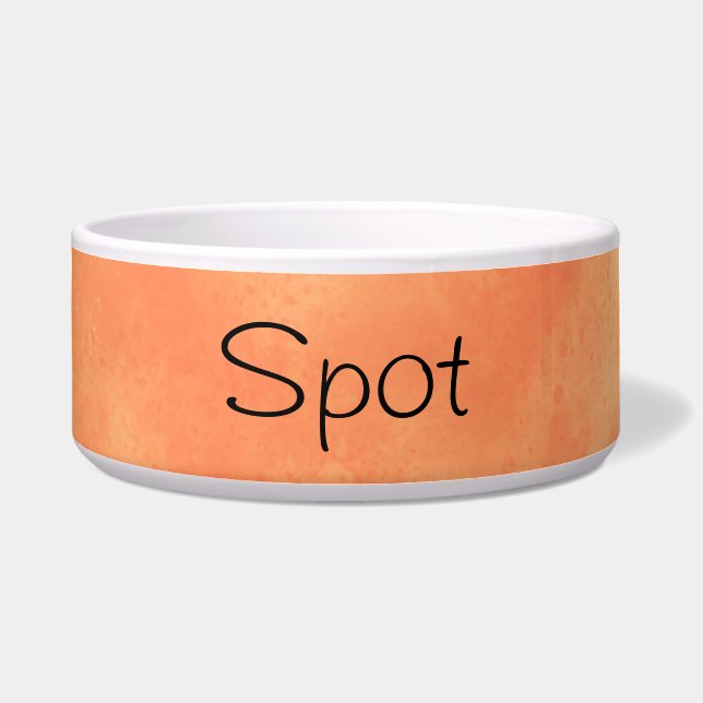 Écuelle Personnalisé Nom Tropical Orange Ceramic Pet Bowl (Devant)