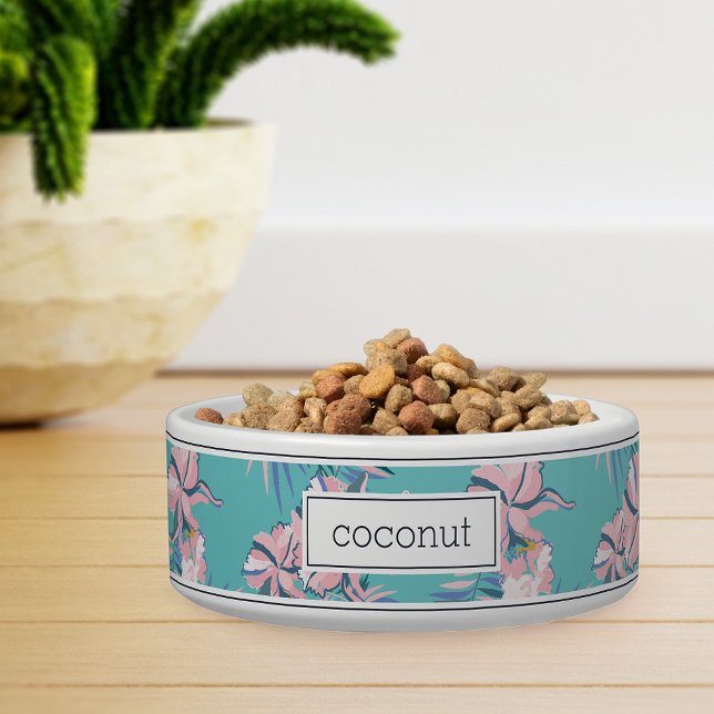 Écuelle Personnalisé rose Tropical Motif Floral Pet (Créateur téléchargé)