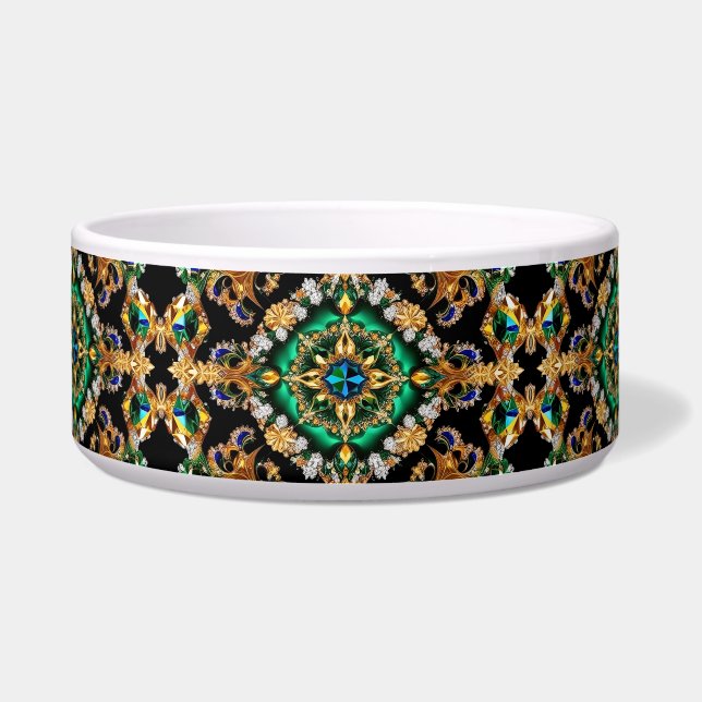Écuelle Pet Bowl aux couleurs brésiliennes Conception abst (Devant)