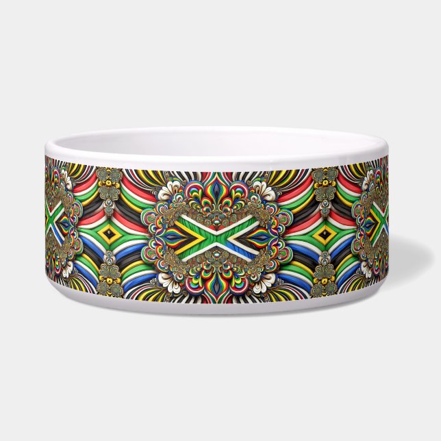 Écuelle Pet Bowl avec des couleurs sud-africaines Résumé D (Devant)