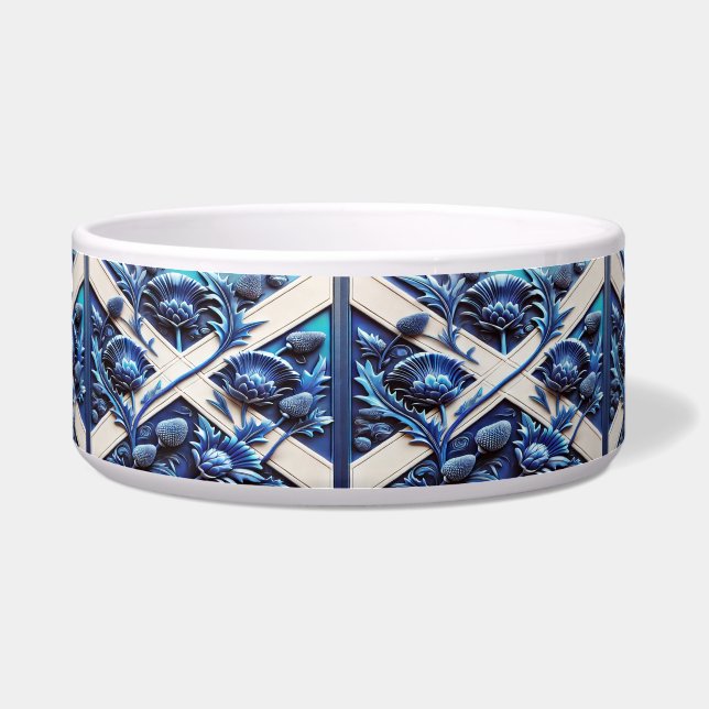 Écuelle Pet Bowl avec Scottish Thistles Design (Devant)