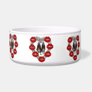 Écuelle Pet Bowl Basset Hounds Diamond Avec Baisers