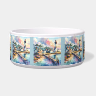 Écuelle Phare côtier et chalets de plage Scène