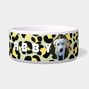 Écuelle Photo personnalisée Leopard Yellow Black
