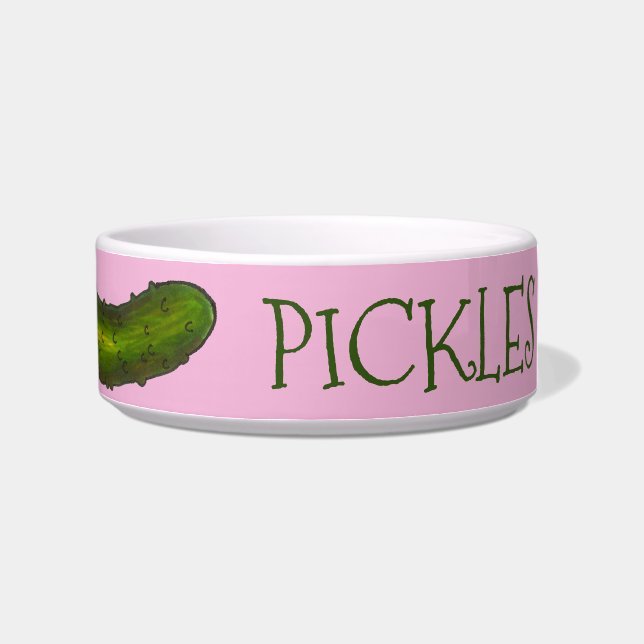 Écuelle Pickles Chien Green Dill Pickle rose personnalisé (Droite)