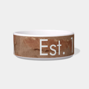 Écuelle pierre de brique rustique Brown ajouter le nom let