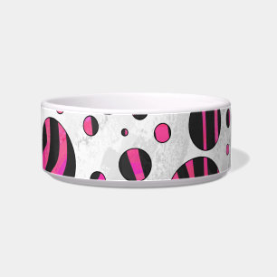 Écuelle Piloka Dot Zebra noir et rose chaud