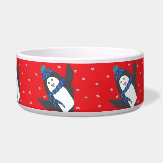Écuelle Pingouin d'hiver mignon (Devant)