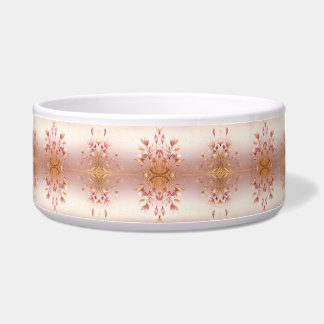 Écuelle Pink Golden Feuilles Floral Céramique Pet Bowl