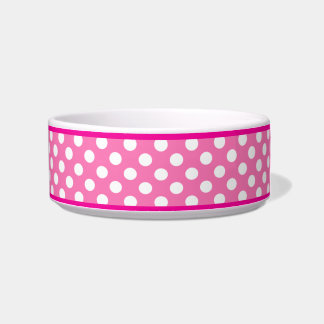 Écuelle Pink Polka Dot Motif petit bol de chien en céramiq