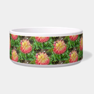 Écuelle Pink & Yellow Dahlia Pet Bowl
