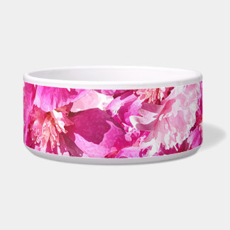 Écuelle Pivoines roses bol pour animaux vibrant floral cha