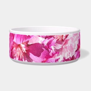 Écuelle Pivoines roses bol vibrant pour animaux à motifs f
