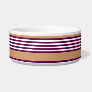 Écuelle Plum et blanc cinq bandes motif avec bronzage