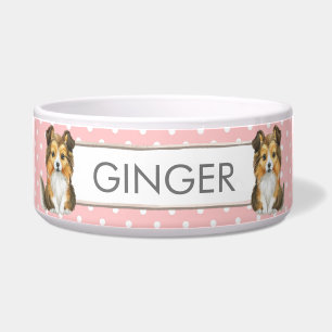 Écuelle Points et Blancs à pois   Sheltie Personnalisé 