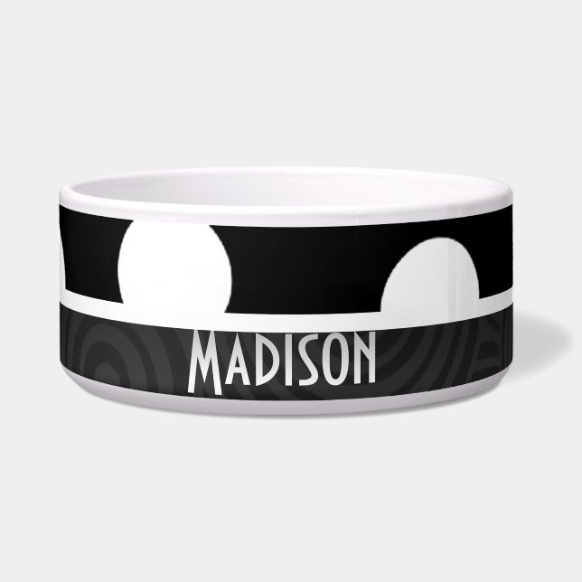 Écuelle Pois noirs et blancs (Devant)