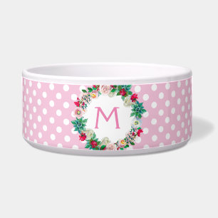 Écuelle Pois rose et blanc avec Monogram Pet