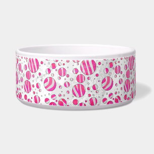 Écuelle Pois Zèbre rose chaud et blanc