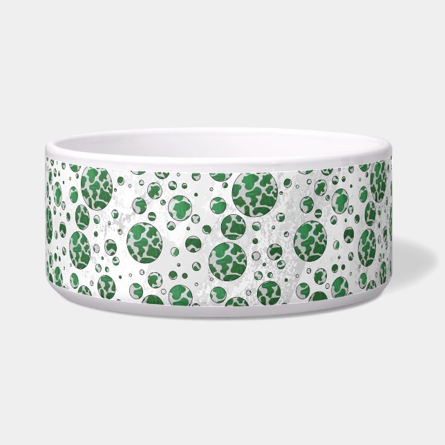 Écuelle Polis Dot Vache vert et blanc Impression (Droite)