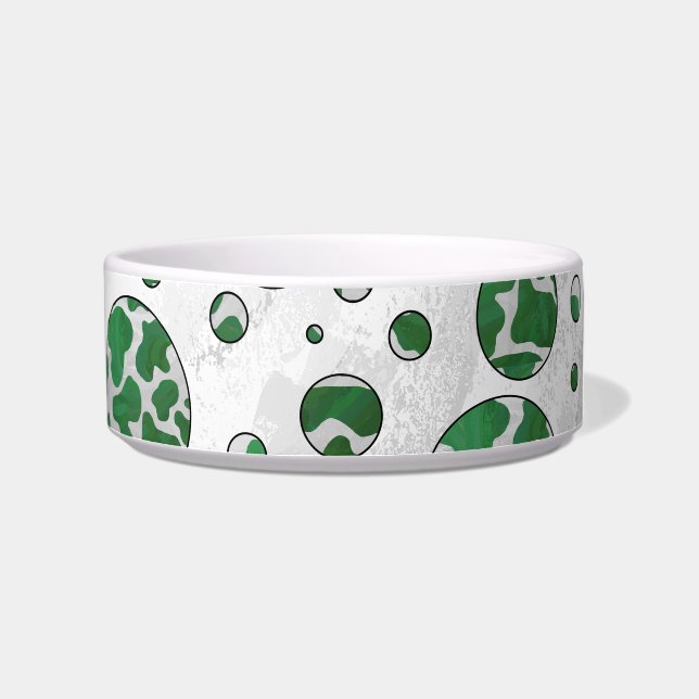 Écuelle Polis Dot Vache vert et blanc Impression (Droite)
