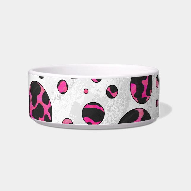 Écuelle Polka Dot Cow Hot Rose et Black Print (Droite)