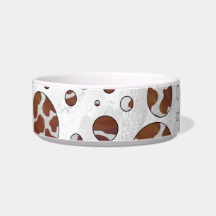 Écuelle Polka Dot Vache Brown et blanche