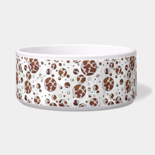 Écuelle Polka Dot Vache Brown et blanche