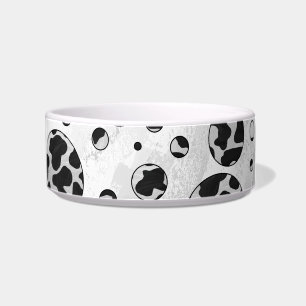 Écuelle Polka Dot Vache noir et blanc