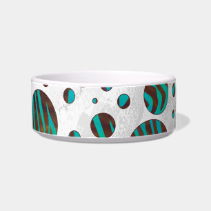 Écuelle Polka Dot Zebra Brown et Turquoise