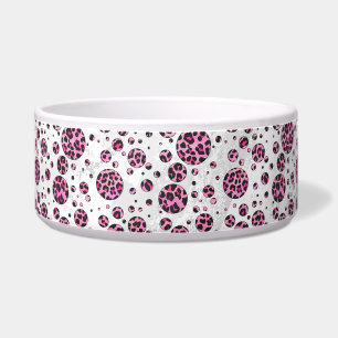 Écuelle Polka Leopard Pot noir et rose chaud