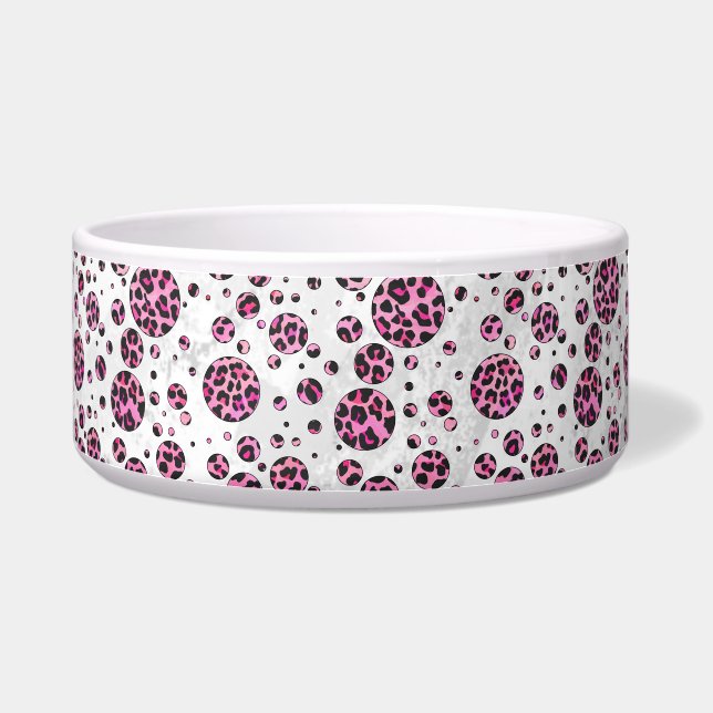 Écuelle Polka Leopard Pot noir et rose chaud (Droite)