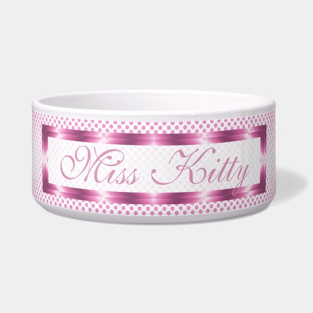 Écuelle Polka rose personnalisée (Devant)