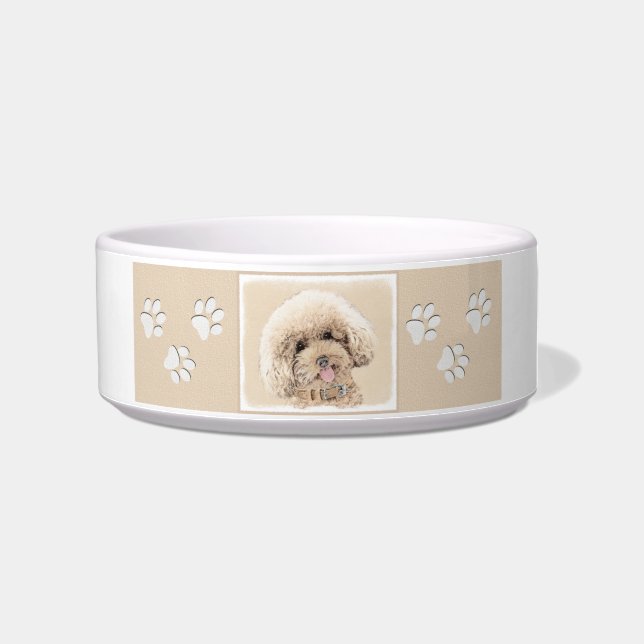 Écuelle Poodle Miniature Toy Apricot Crème Chien Brown Art (Droite)