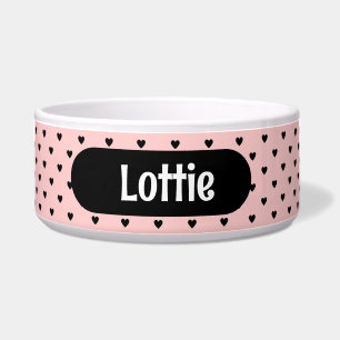 Écuelle Pour un animal simple Coeur noir sur Pachy Rose