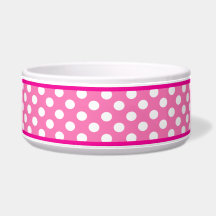 Pretty Pink Polka Dot Motif Ceramic Chig Bowl