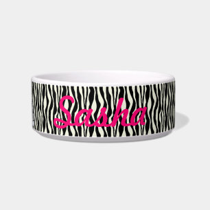 Écuelle Princesse faite sur commande Zebra Print Food Dish