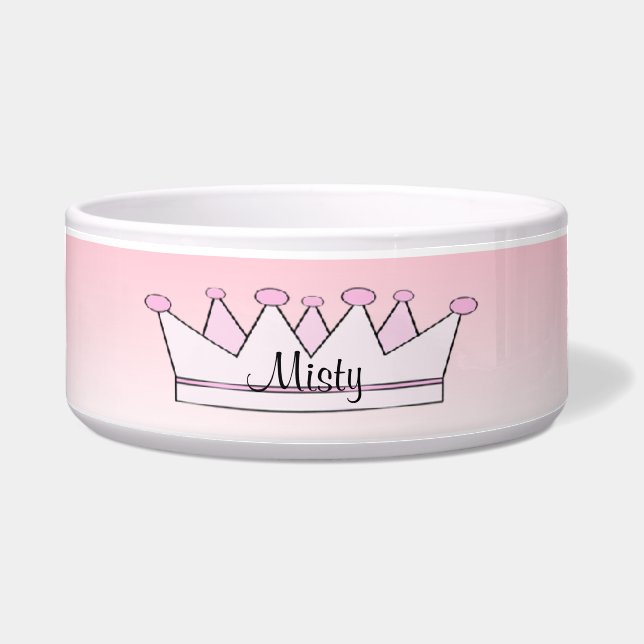 Écuelle Princesse rose Tiara Crown Dog Bowl (Devant)