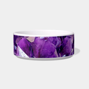 Écuelle Purple Amethyst Crystal Geode Ceramic Chien Bowl