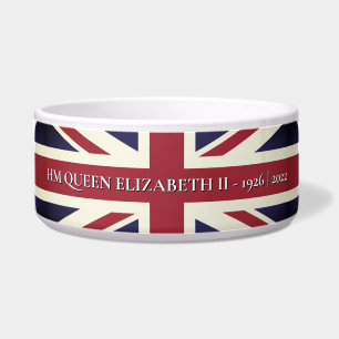 Écuelle Queen Elizabeth II Union Jack Pet Bowl