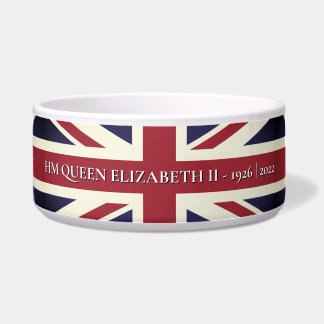 Écuelle Queen Elizabeth II Union Jack Pet Bowl