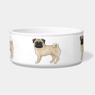 Écuelle Race de chien Fawn Pug Mops Chiens de dessin animé