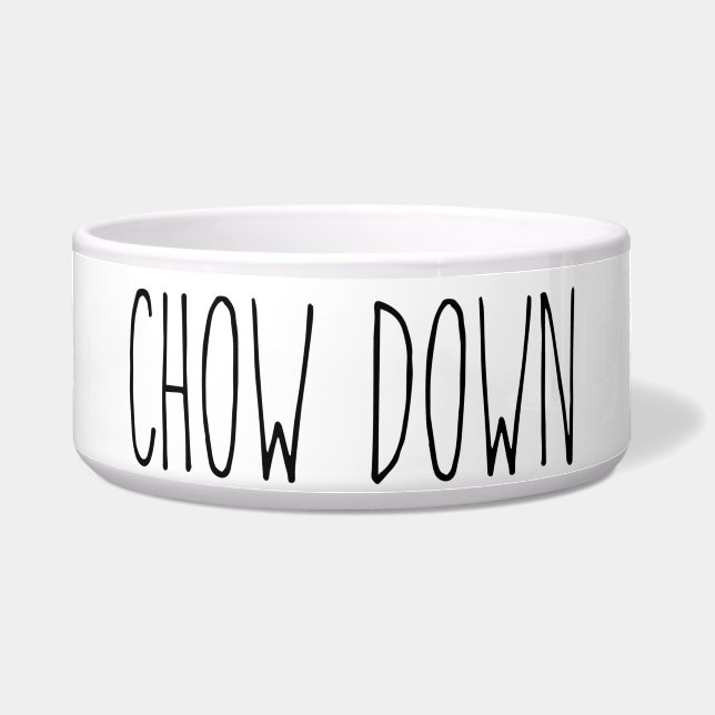 Écuelle RAE DUNN Inspiré Chow Down Pet Food Bowl (Devant)