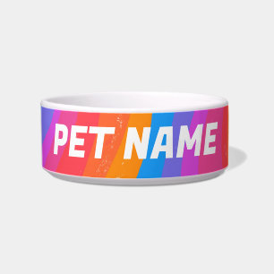 Écuelle Rainbow Stripes Customisé Chien Animaux de compagn